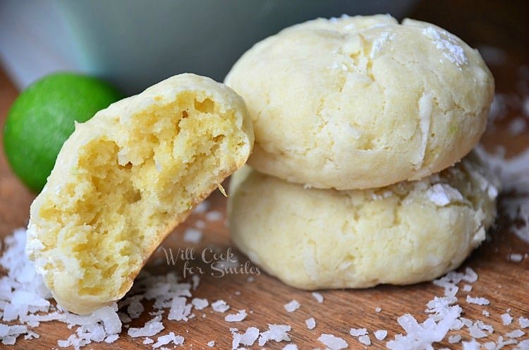 Chewy Key Lime Coconut Cookies