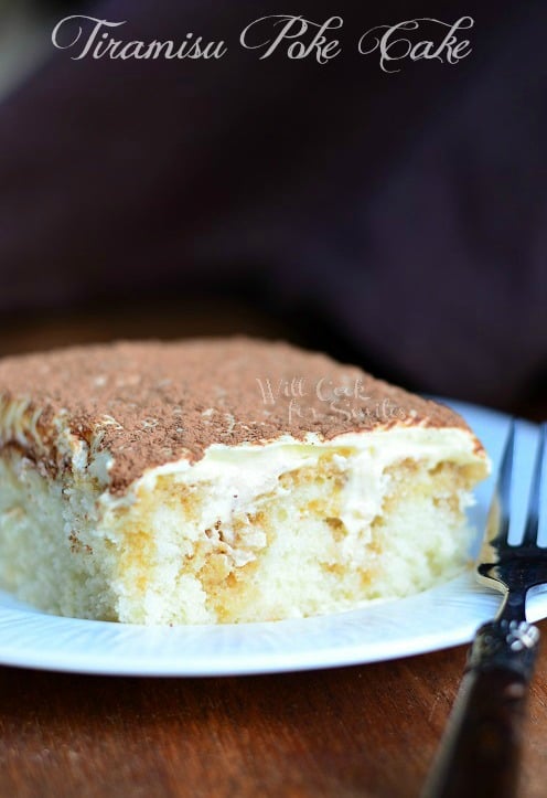 Tiramisu Poke Cake 4  willcookforsmiles.com #cake #tiramisu #pokecake #whitecake