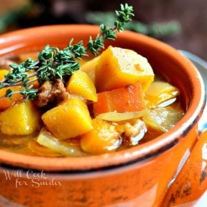Slow Cooker Winter Squash Beef Stew 3 from willcookforsmiles.com #slowcooker #beefstew