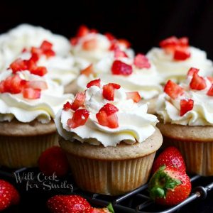 Strawberry Cupcakes with Mascarpone Frosting 1 from willcookforsmiles.com #cupcakes #strawberry #mascarpone