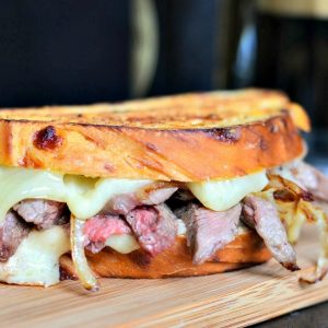 Steak and Onion Grilled Cheese 2 from willcookforsmiles.com #grilledcheese #steak #sandwich