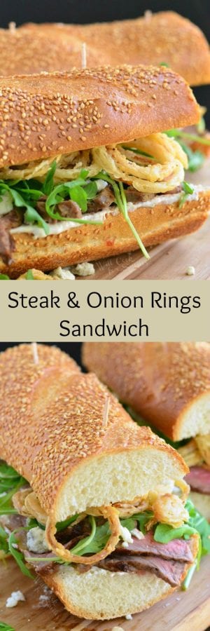 Onion Rings Arugula And Blue Cheese Steak Sandwich Will Cook For Smiles