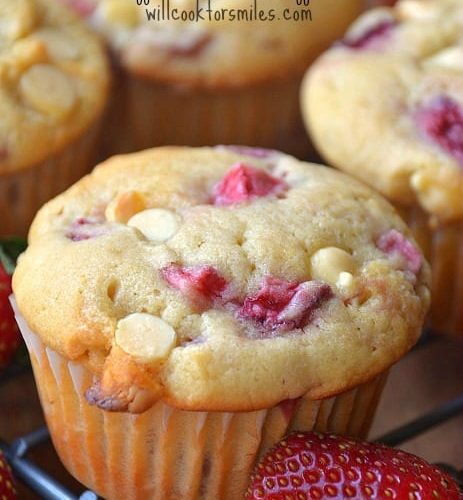 White Chocolate Chip Strawberry Muffins Will Cook For Smiles