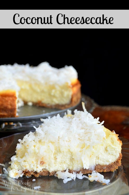 slice of coconut cheesecake 