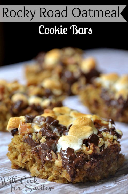 Rocky-Road-Oatmeal-Cookie-Bars 1 willcookforsmiles.com