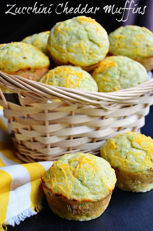 Cheddar Zucchini Muffina | wiilcookforsmiles.com #muffin