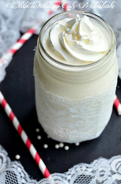White Wedding Cake Milkshake willcookforsmiles.com