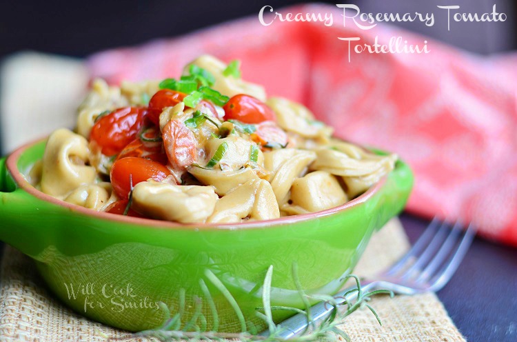 Creamy Rosemary Tomato Tortellini 2 (c) willcookforsmiles.com #tortellini #pasta