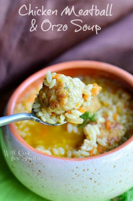 Chicken Meatball & Orzo Hearty Soup - Will Cook For Smiles