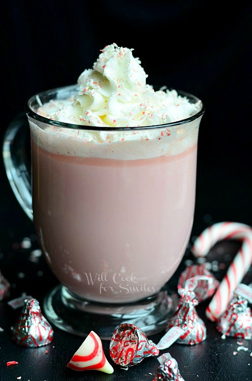 Peppermint White Chocolate Hot Cocoa 2 from willcookforsmiles.com #peppermint #drink #hotcocoa