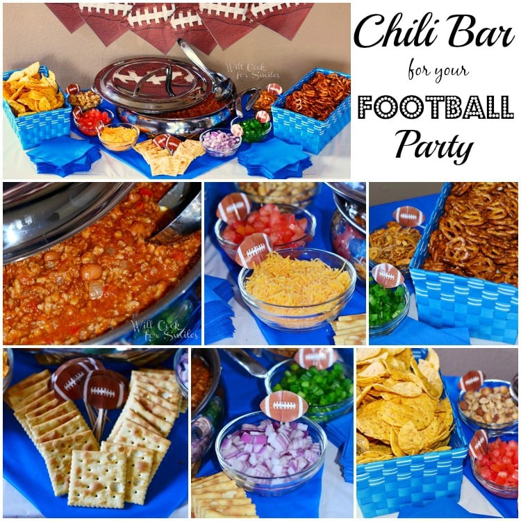 Chili Bar for a Football Party collage 