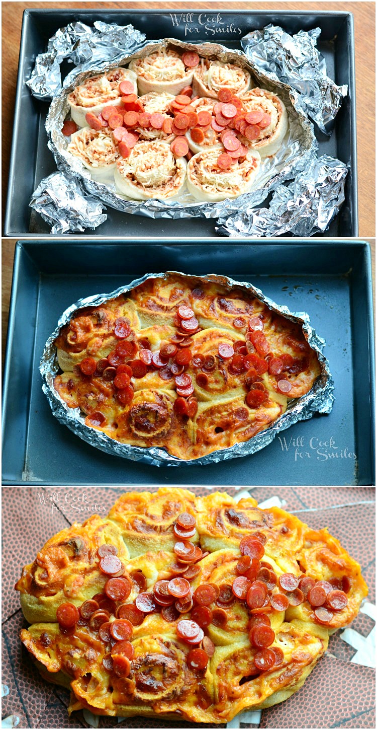 football Pizza Pinwheels collage 