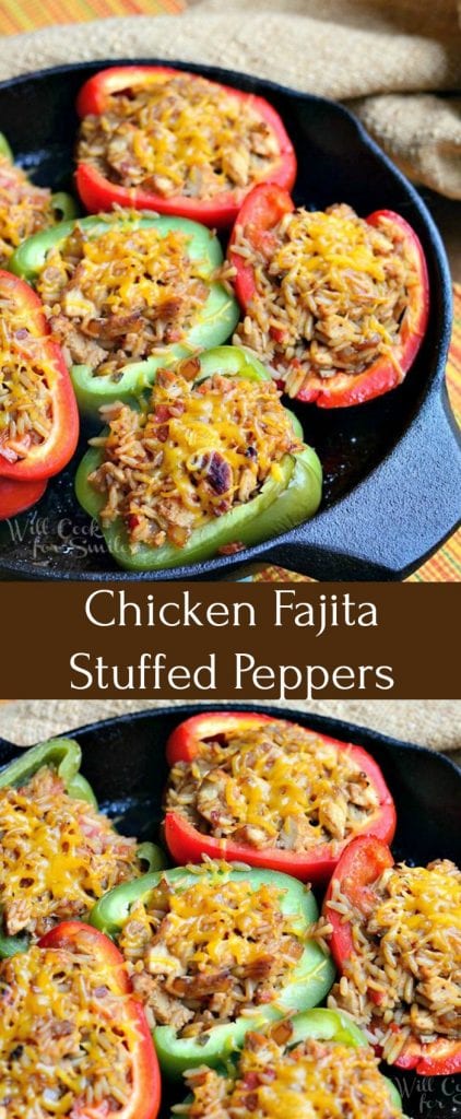 Chicken Fajita Stuffed Peppers - Will Cook For Smiles