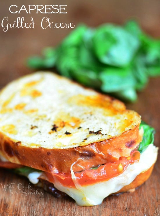 Caprese Grilled Cheese from willcookforsmils.com for wineandglue.com