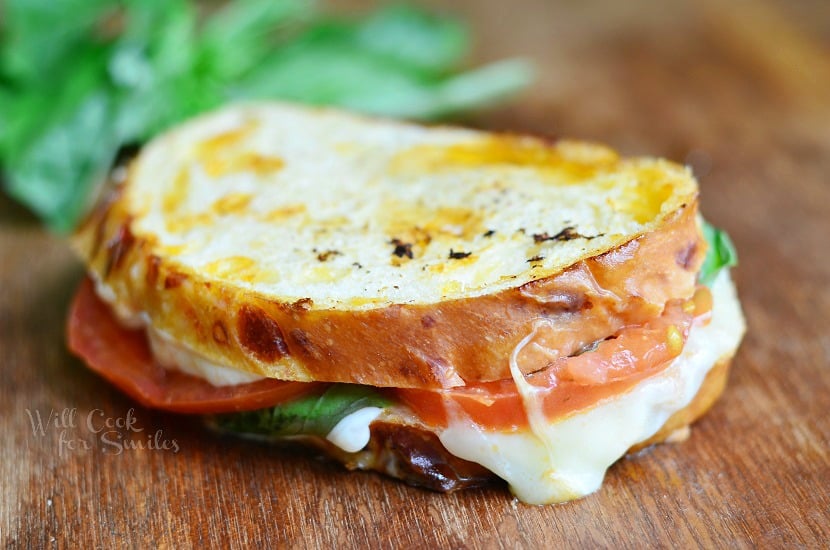 Caprese Grilled Cheese from willcookforsmils.com for wineandglue.com