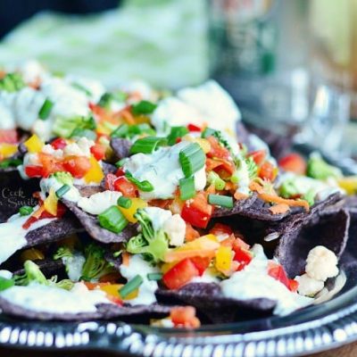 Cool Veggie Lime Nachos with Skinny Cucumber Dressing, #TENways - Will ...