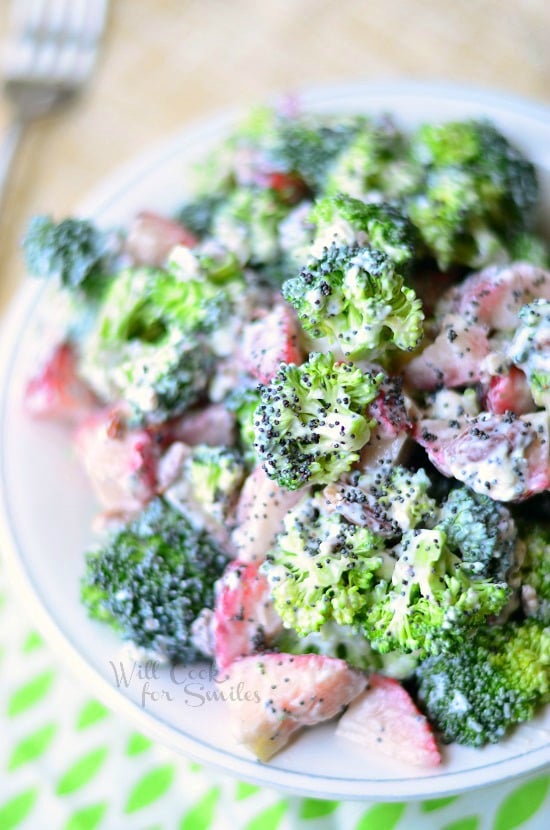 Strawberry Broccoli Salad 2 willcookforsmiles.com