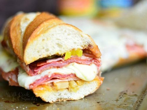 Baked Italian Hoagie Recipe - a quick and easy sandwich recipe.