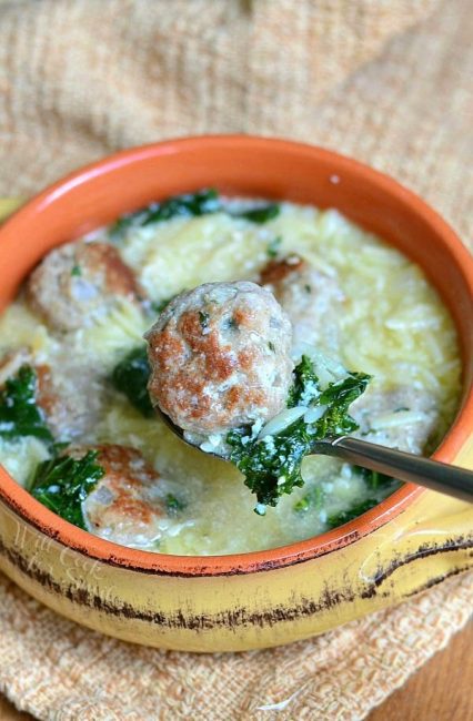 Italian Wedding Soup with Turkey Meatballs and Orzo - Will Cook For Smiles