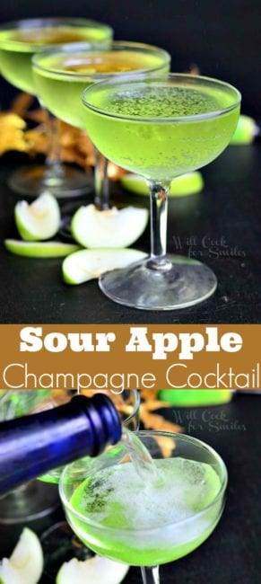 Sour Apple Champagne Cocktail - Will Cook For Smiles