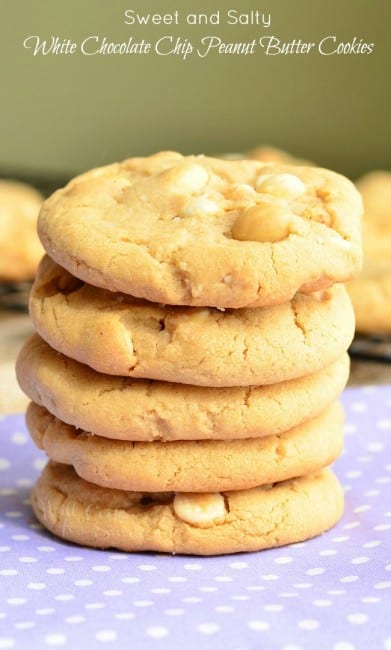 Sweet and Salty White Chocolate Chip Peanut Butter Cookies - Will Cook ...