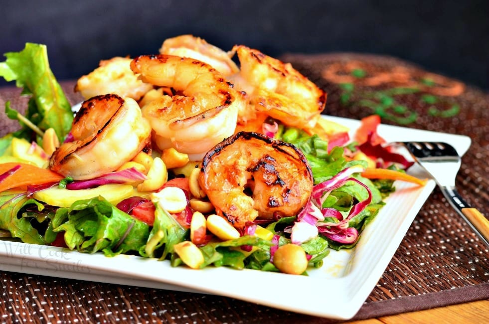 Thai Shrimp Salad with Peanut Dressing - Will Cook For Smiles