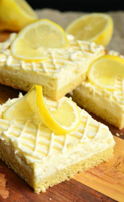 Vanilla Bean Lemon Cheesecake Bars - Will Cook For Smiles