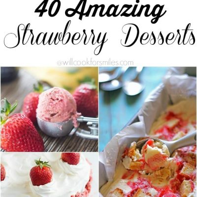 8 picture collage of amazing strawberry desserts