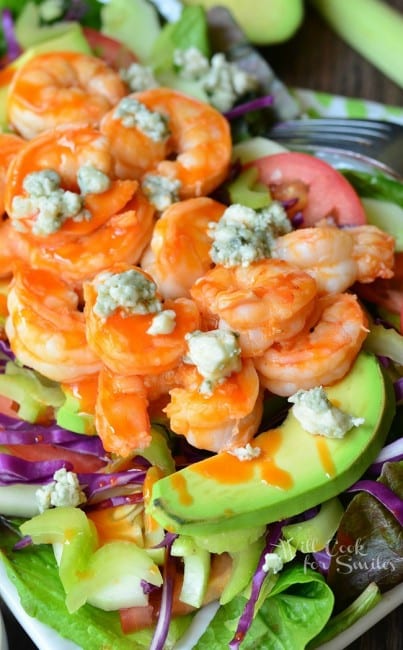 Buffalo Shrimp Salad With Homemade Blue Cheese Dressing - Will Cook For 