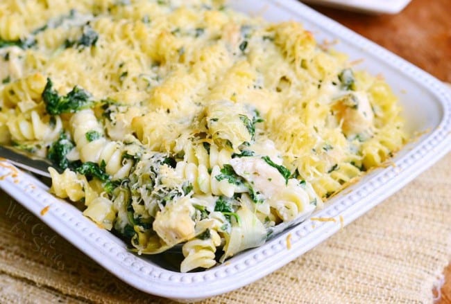 Chicken Spinach and Artichoke Pasta Casserole - Will Cook For Smiles