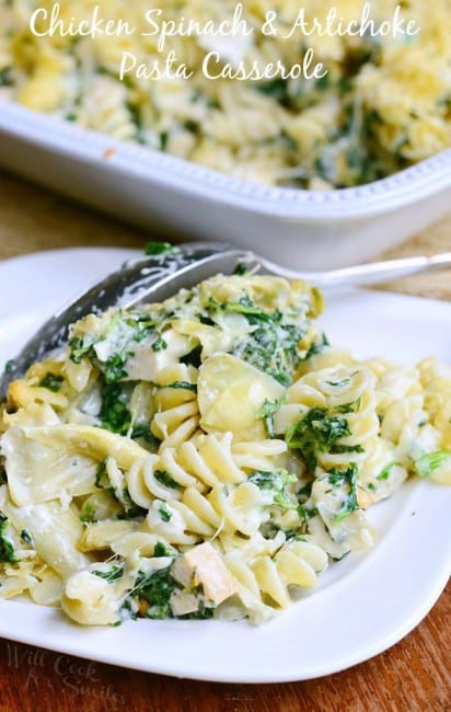 Chicken Spinach and Artichoke Pasta Casserole - Will Cook For Smiles