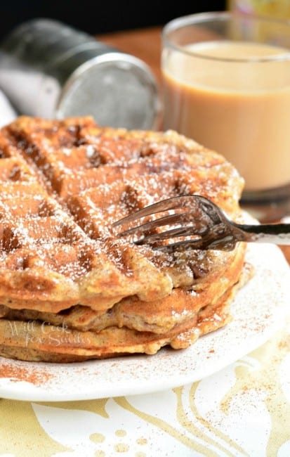 Cinnamon Peach Oat Waffles - Will Cook For Smiles