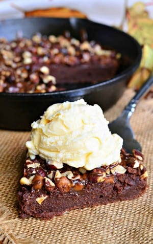 Small Batch Pumpkin Turtle Brownie Skillet - Will Cook For Smiles