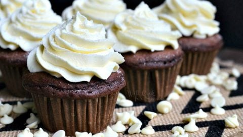 Double Chocolate Cupcakes With White Chocolate Cream Cheese Frosting Will Cook For Smiles