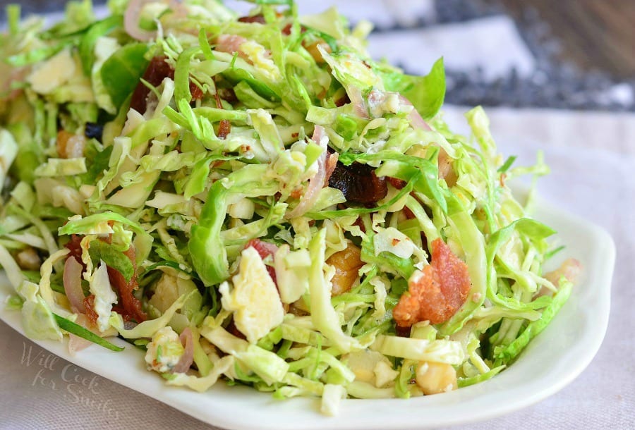 Bacon and Blue Brussels Sprouts Salad - Will Cook For Smiles