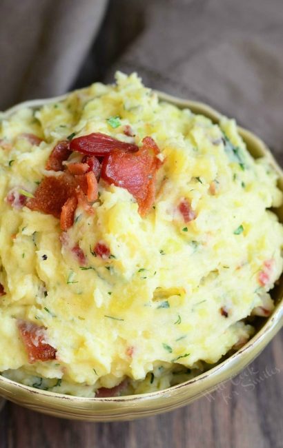 Bacon and Herbs Creamy Mashed Potatoes - Will Cook For Smiles