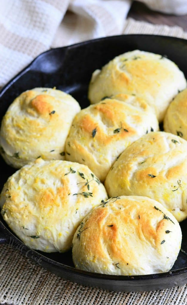 Lemon Thyme Skillet Biscuits - Will Cook For Smiles