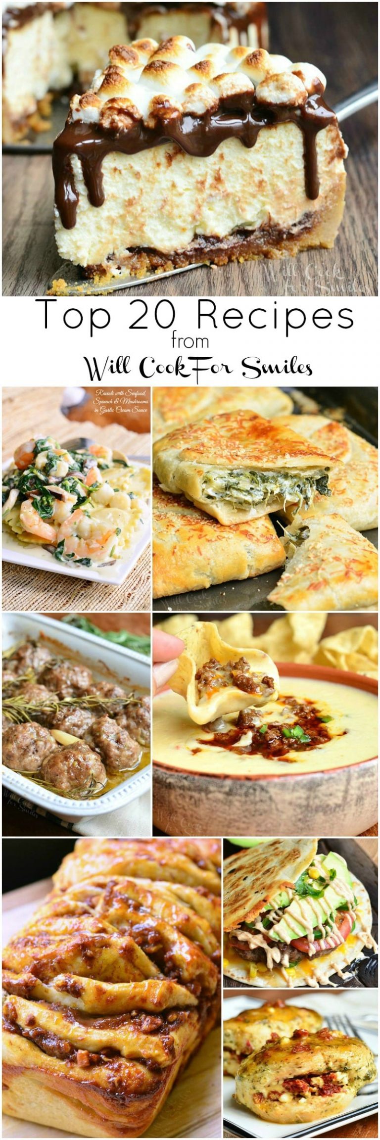 8 picture collage of the top recipes for will cook for smiles