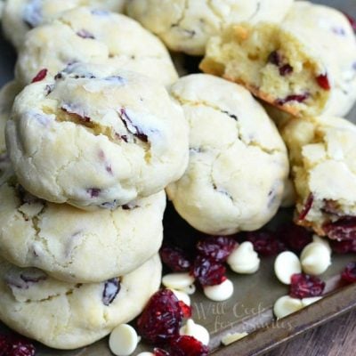 White Chocolate Cranberry Soft and Chewy Crinkle Cookies - Will Cook ...