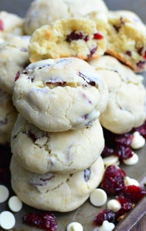 White Chocolate Cranberry Soft and Chewy Crinkle Cookies - Will Cook ...