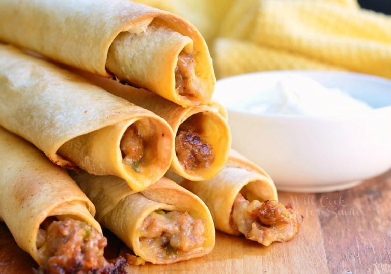 Baked Jalapeño Sausage and Cheese Taquitos - Will Cook For Smiles