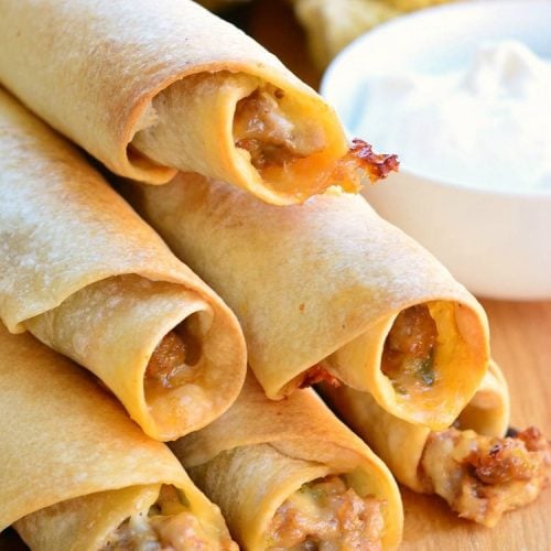 Baked Jalapeño Sausage and Cheese Taquitos - Will Cook For Smiles