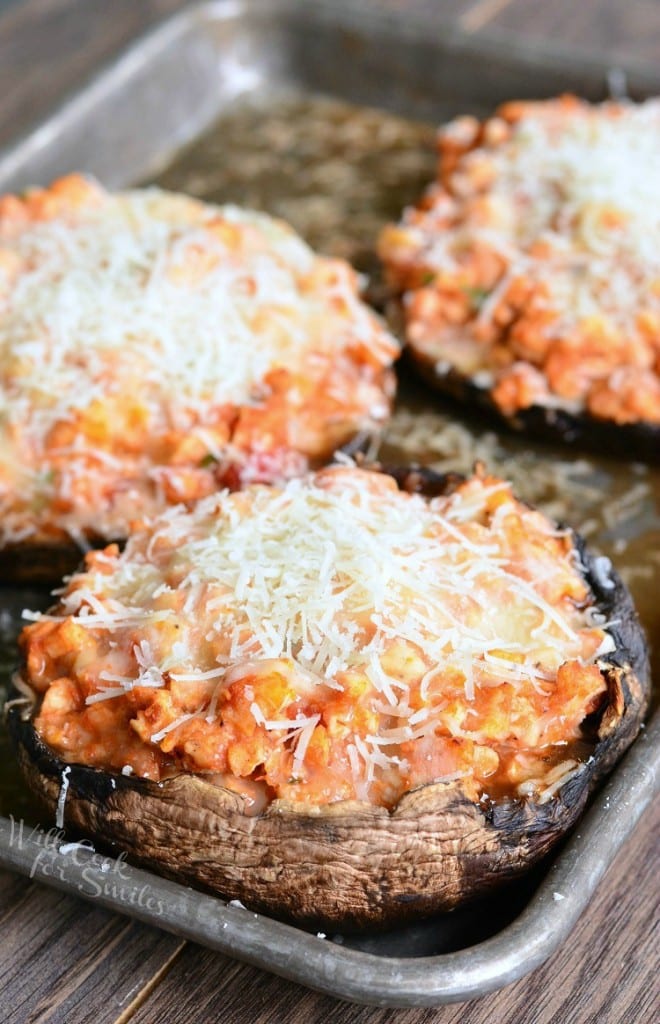 Chicken Parmesan Stuffed Portobello - Will Cook For Smiles