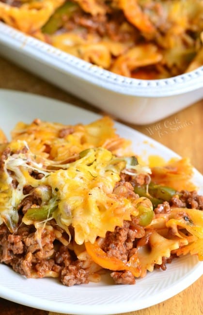 Stuffed Peppers Pasta Casserole - Will Cook For Smiles