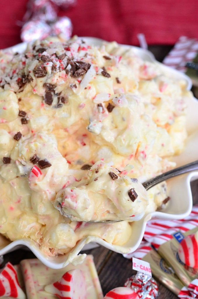 White Chocolate Peppermint Fluff Salad - Will Cook For Smiles