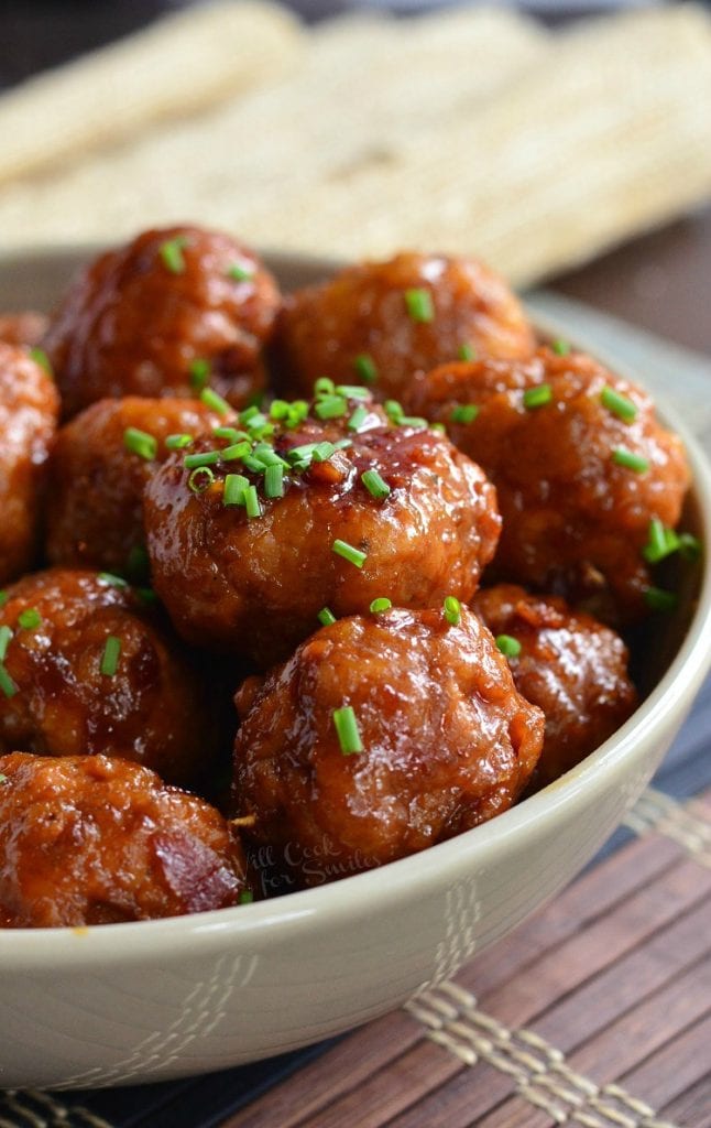 Honey Garlic Teriyaki Chicken Meatballs - Will Cook For Smiles