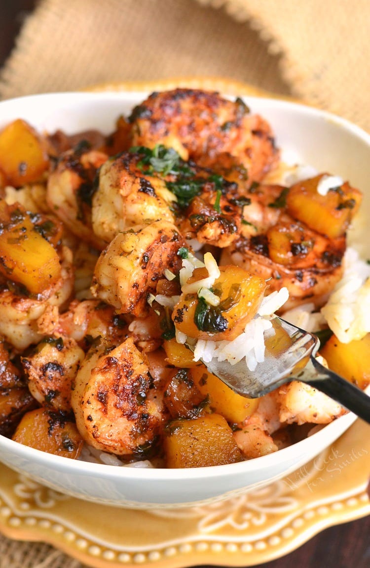 Tropical Shrimp Rice Bowl - Will Cook For Smiles