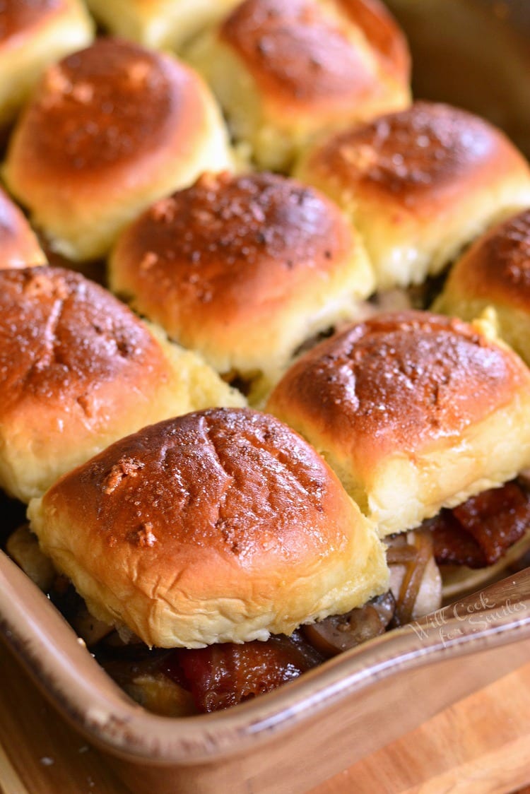 Bacon Mushroom and Onion Sliders - Will Cook For Smiles