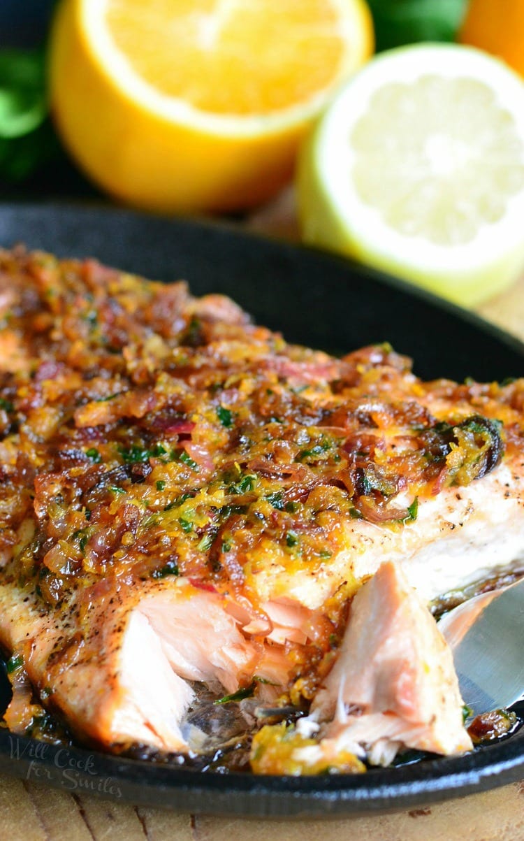 Grilled Salmon with Brown Butter Citrus Sauce - Will Cook For Smiles