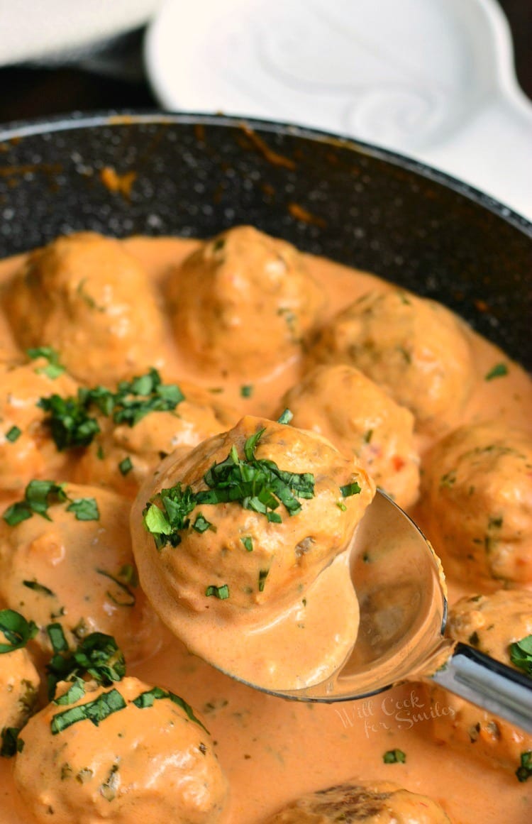 Creamy Tomato Basil Meatballs Will Cook For Smiles